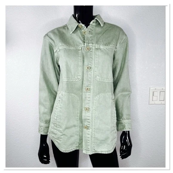 Madewell Denim Ames Oversized Shirt Jacket Garment Dyed Edition Sz XS - Picture 4 of 10